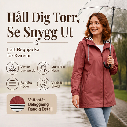⏳ Het erbjudande! |Damernas Vattentäta Regnjacka – Lätt & Elegant Huvtröja för Utomhusbruk