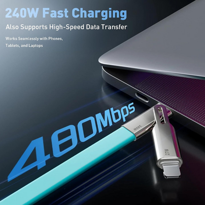 2-i-1 snabbladdningskabel i flytande silikon – 240W USB-C