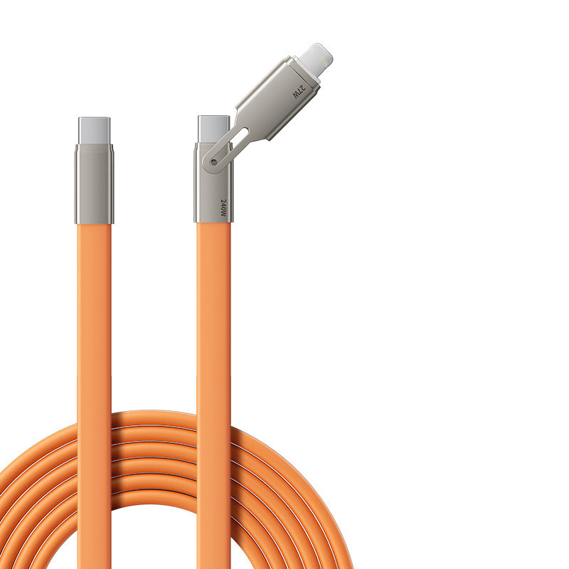 2-i-1 snabbladdningskabel i flytande silikon – 240W USB-C