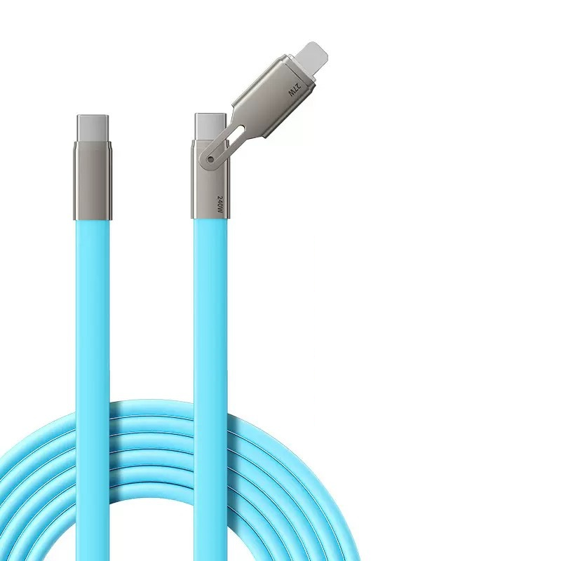 2-i-1 snabbladdningskabel i flytande silikon – 240W USB-C