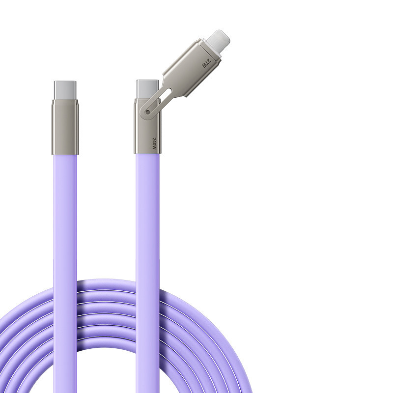 2-i-1 snabbladdningskabel i flytande silikon – 240W USB-C