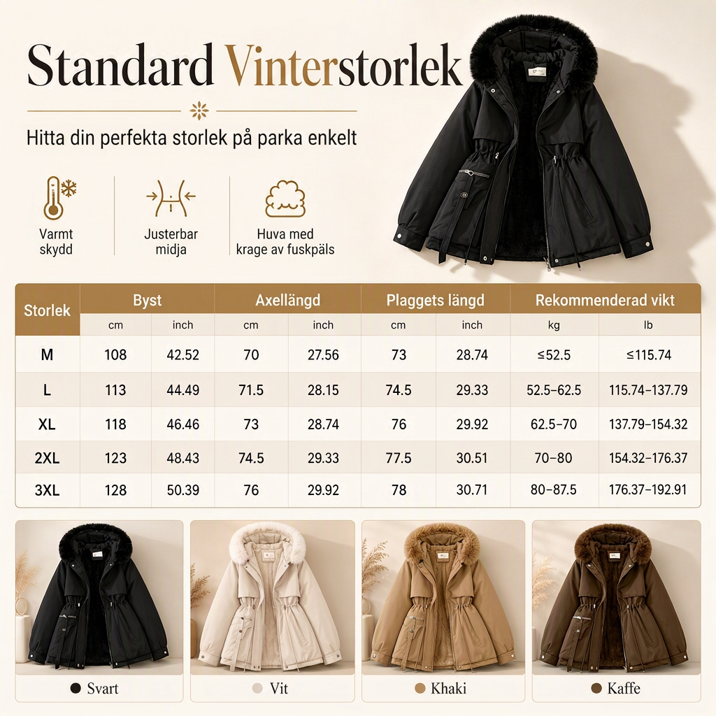 🔥 Fri frakt ✈️ Varm damparka med fuskpäls – Elegant, bekväm och perfekt för vintern 🧥