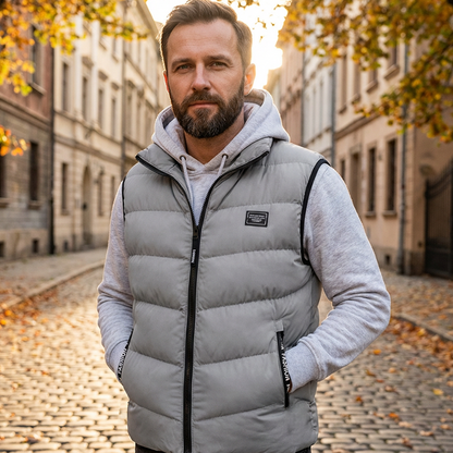📢🎉50 % rabatt!!!🛍️✨Vadderad väst för herr med ståkrage