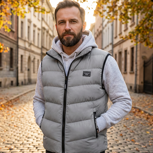 📢🎉50 % rabatt!!!🛍️✨Vadderad väst för herr med ståkrage