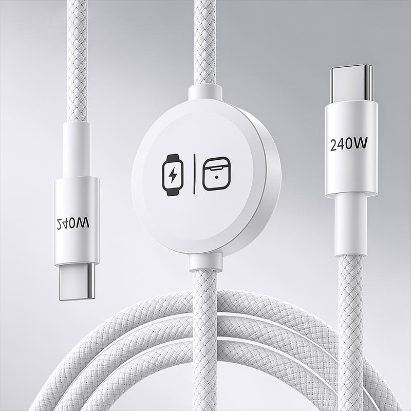 📱⌚ Snabbladdningskabel för flera enheter – Snap-On-laddare för klockor och USB-C-strömförsörjning