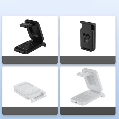 3-i-1 Vikbar Magnetisk Trådlös Laddare för Smartphone, Smartklocka & Hörlurar