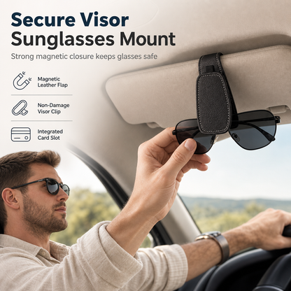 ⏳ 50 % rabatt under begränsad tid ⏰ Magnetisk solglasögonhållare till bilen med dubbel klämma och kortfäste🚗🕶️