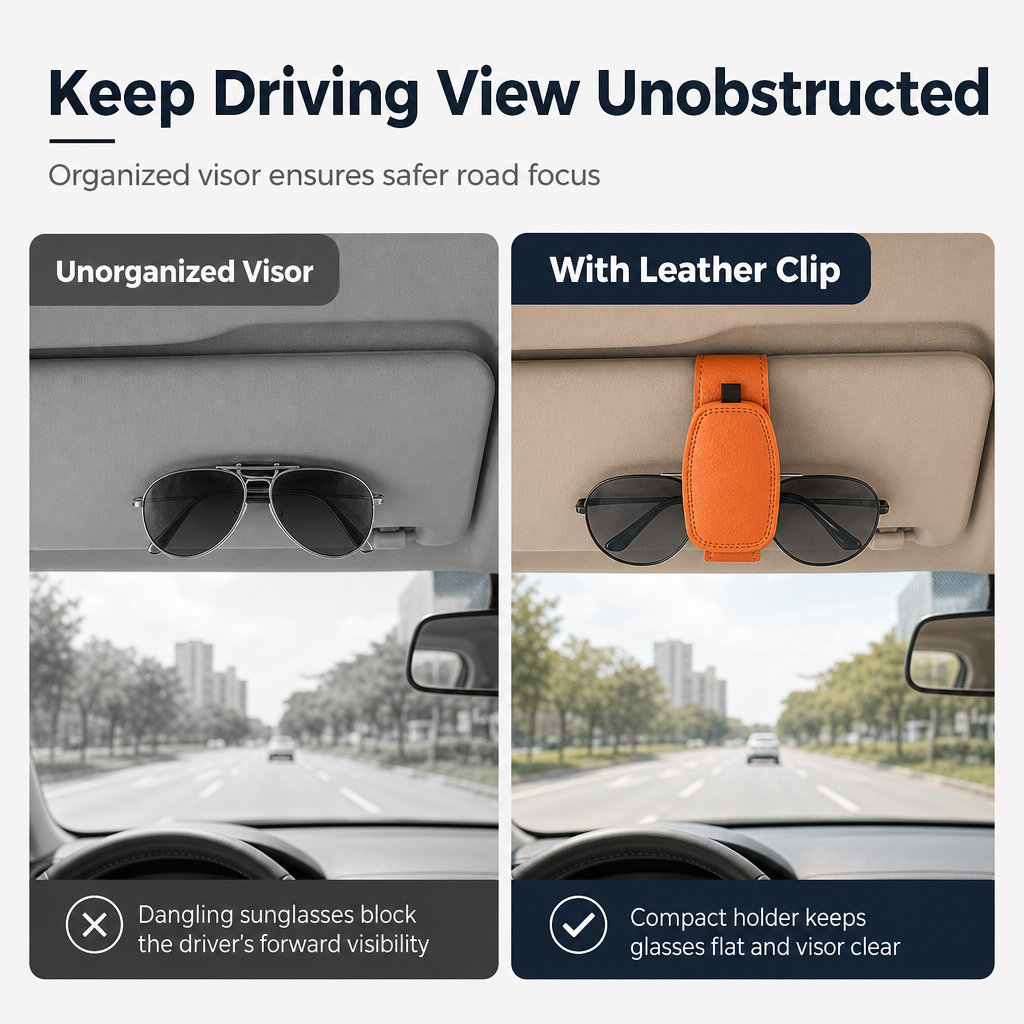 ⏳ 50 % rabatt under begränsad tid ⏰ Magnetisk solglasögonhållare till bilen med dubbel klämma och kortfäste🚗🕶️