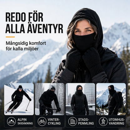 Balaklavahuvtröja med set med pekskärmsvänliga handskar och strumpor