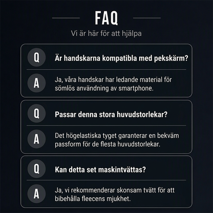 Balaklavahuvtröja med set med pekskärmsvänliga handskar och strumpor