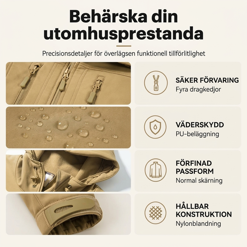 Värmande vindtät softshelljacka för herr