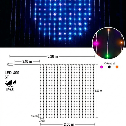 💡 50% RABATT NU!🎄 Vattentäta LED-gardinljusslingor – appstyrning, musiksynk & anpassad ljuskonst – perfekt för fest, trädgård och alla rum ✨