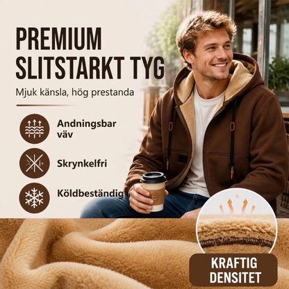 Varm herrjacka med mjukt sherpa-foder och huva