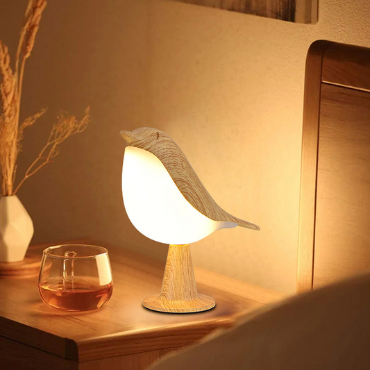 LED-bordslampa i fågeldesign med touchkontroll