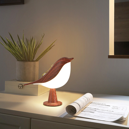 LED-bordslampa i fågeldesign med touchkontroll