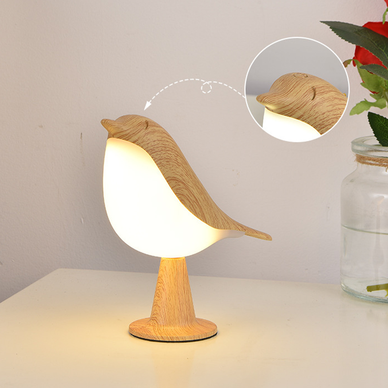LED-bordslampa i fågeldesign med touchkontroll
