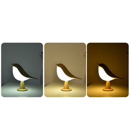 LED-bordslampa i fågeldesign med touchkontroll