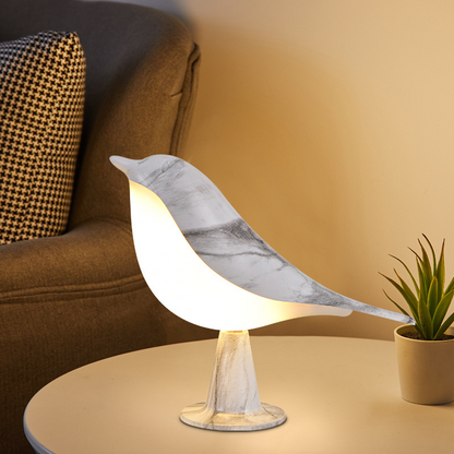 LED-bordslampa i fågeldesign med touchkontroll