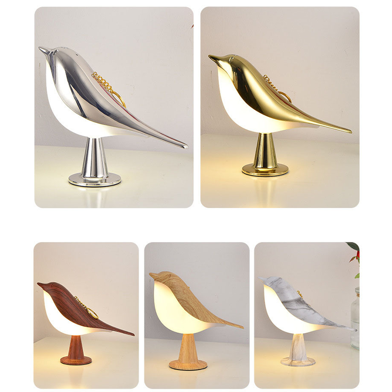 LED-bordslampa i fågeldesign med touchkontroll
