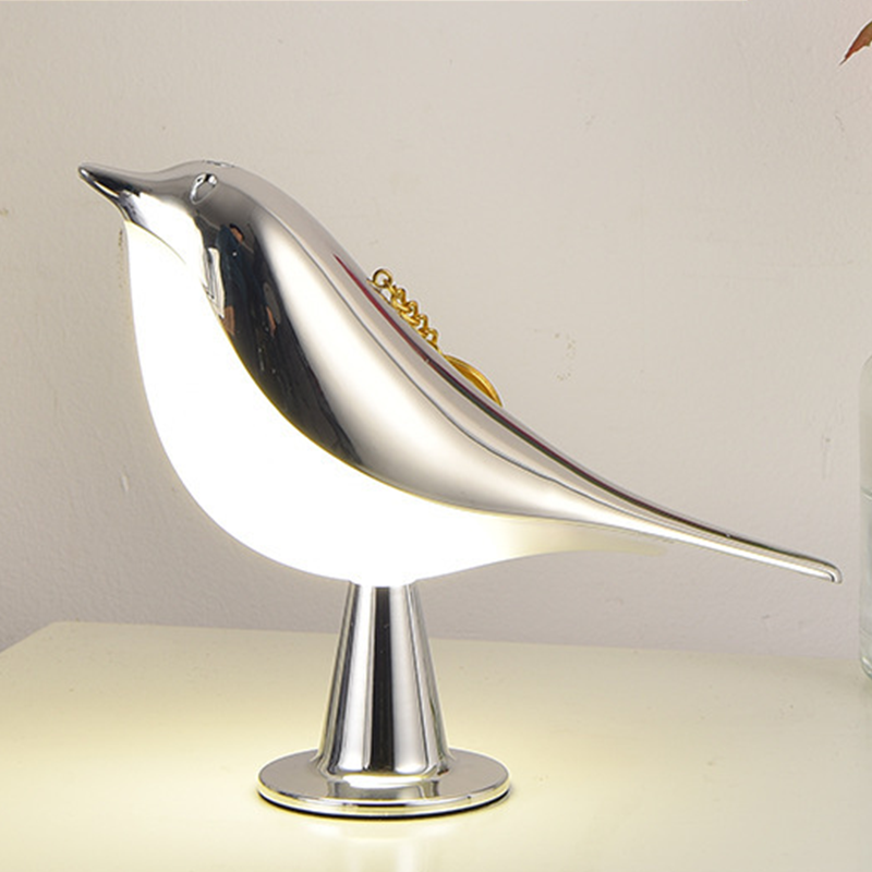 LED-bordslampa i fågeldesign med touchkontroll
