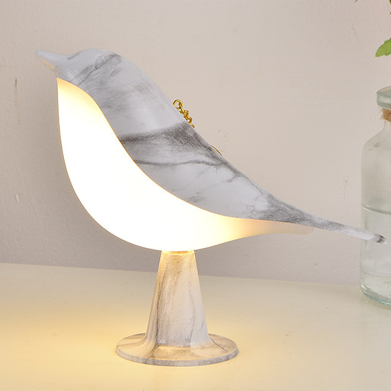LED-bordslampa i fågeldesign med touchkontroll