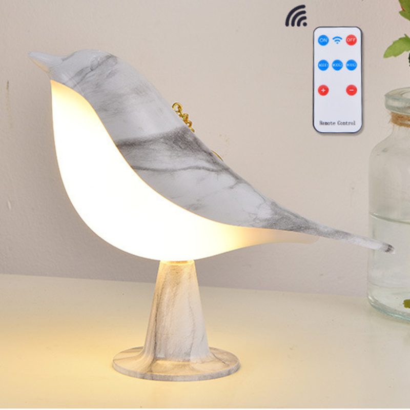 LED-bordslampa i fågeldesign med touchkontroll