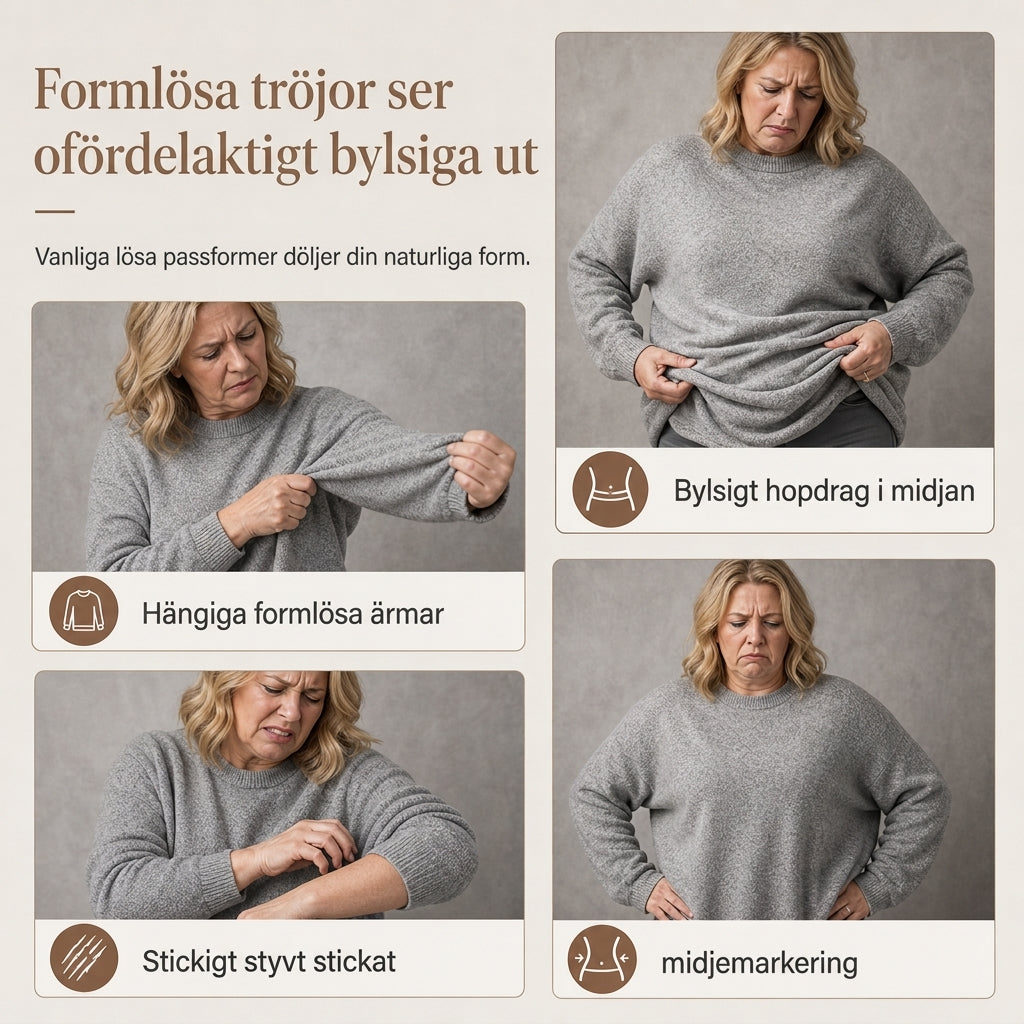 Mjuk stickad tröja för dam med fladdermusärm och smickrande midjedetalj