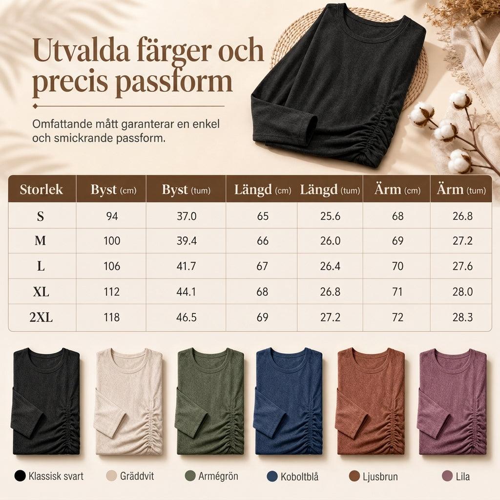 Mjuk stickad tröja för dam med fladdermusärm och smickrande midjedetalj