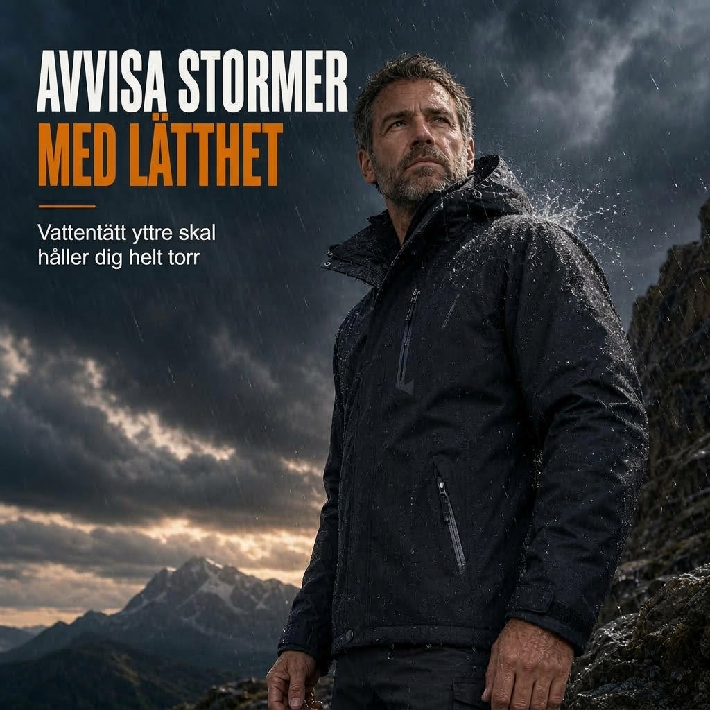 Varm och fleecefodrad vinterjacka för herr med huva – vindtät och i stora storlekar