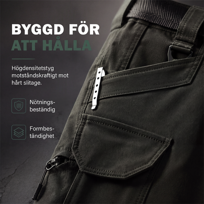 Fleecefodrade friluftsbyxor för herr med stretch och fickor