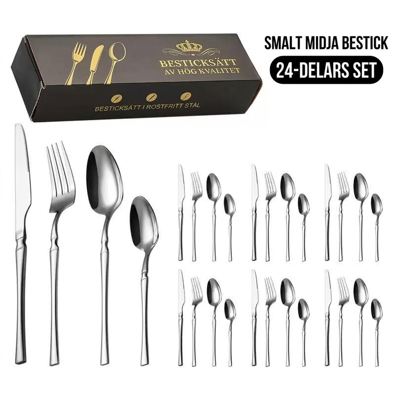 🍴 Bestickset i rostfritt stål – 24 delar