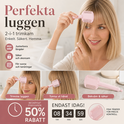 🎁 KÖP 1 FÅ 1 GRATIS!✂️ Justerbar urtunningskam för hemmabruk – trimma och forma håret enkelt hemma 💇