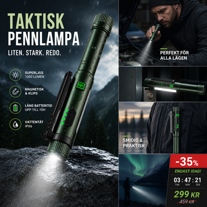 🛒 50 % RABATT NU! 🔦 Magnetisk pennlampa för handsfree-arbete – kompakt och kraftfull för garage, verkstad och bil 🛠️