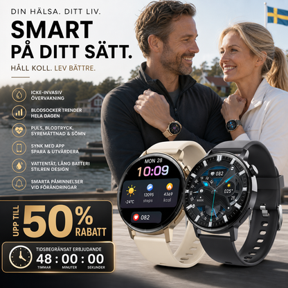 ✨⌚50 % RABATT | Ultratunn Smartklocka för Herr – Bluetooth-samtal, 50+ Sportlägen & IP68 Vattentålig