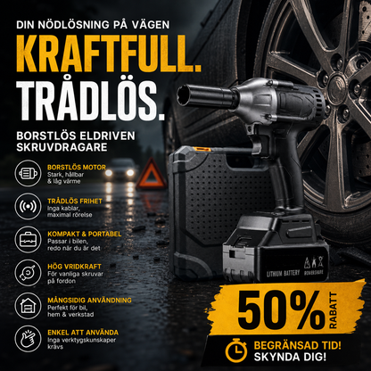 🔧 50% RABATT! ⚡ Borstlös 20V Slagskruvdragare – 350Nm, 2x5,0Ah Batterier & 6-stegs Moment För Kraftfulla Projekt 🛠️